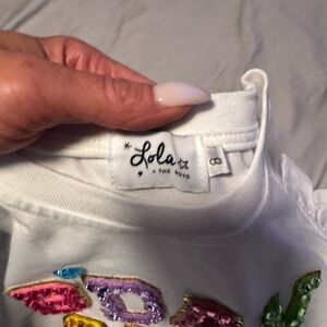 Lola + The Boys White Short Sleeve Tee